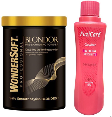 Fuzicare 500ml Jojoba Secrets 40 Volume Developer With WONDERSOST 200gm Blonder Powder(700 ml)