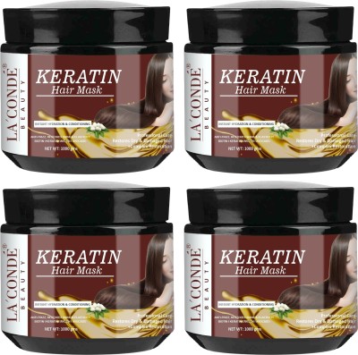 La'Conde Keratin Hair Mask For Intense Damaged Hair Repair Pack of 4 of 1000 Grams(4000 ml)