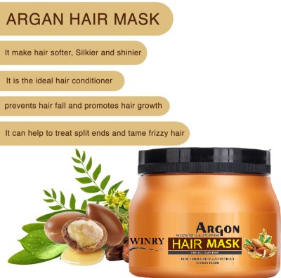 winry Moroccan Argan Mask for Deeply Conditioning Dry & Frizzy Hair(200 g)