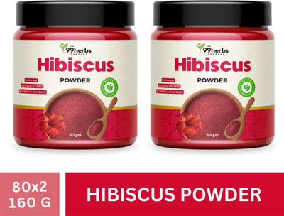 The 99 Herbs Company Hibiscus Powder 80g (Pack of 2) – Natural Hair & Skin Care(80 g)