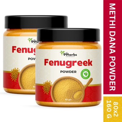 The 99 Herbs Company Fenugreek (Methi Dana) Powder 80g (Pack of 2) – Hair & Skin Care(80 g)
