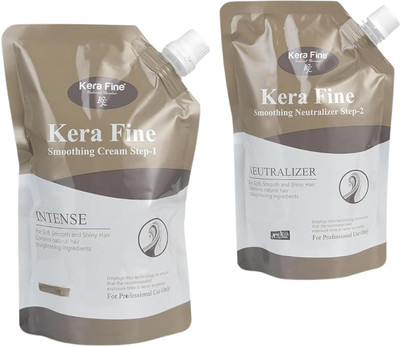 KERA FINE Hair Smoothing Kit Step-1 & Step-2 – Straightening, Shine & Frizz Control(250 ml)