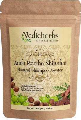 Vedicherbs Amla, Reetha & Shikakai Natural Shampoo Powder for Hair Growth & Damaged Hair(200 g)