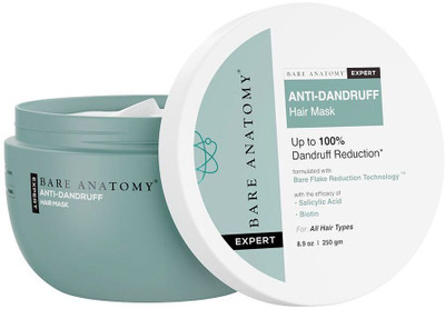 BARE ANATOMY Expert Anti-Dandruff Hair Mask | Targets Oily Scalp and Sheds Dry Flakes(250 g)