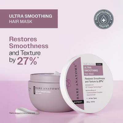 BARE ANATOMY Ultra Smoothing Hair Mask | Smoothens Hair | For Dry & Frizzy Hair(250 g)