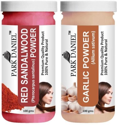 PARK DANIEL Natural Red Sandalwood Powder & Garlic Powder Combo Pack of 2 Jars of 100 gms(200 gms)(200 g)