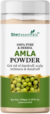 She Essentials Amla Powder Indian Gooseberry For Black Hair Care Mask and Skin Lightening(100 g)