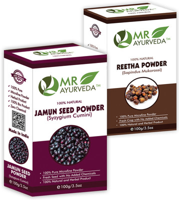 MR Ayurveda Jamun Seed Powder and Reetha Powder - Pack of 2(200 g)