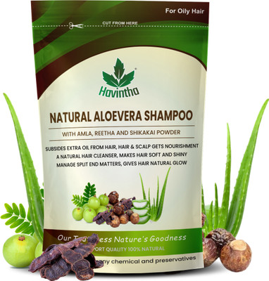 Havintha Natural Amla Reetha Shikakai and Aloevera Powder Shampoo for Oily Hair(227 g)