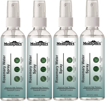 Mensport Rose Mary Water Spray for Hair Growth | Mist Spray Steam (100ml) Pack of 4(400 ml)