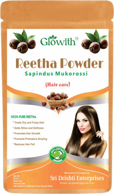 Glowith Reetha Powder | Natural Cleanser & Conditioner | Controls Dandruff & Adds Shine(100 g)