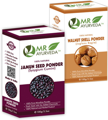 MR Ayurveda Jamun Seed Powder & Walnut Shell Powder - Combo Pack(200 g)