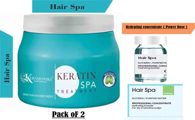 Keramoniks Professional Hair SPA smoothing cream kit {Pack of 2} Hair SPA 500ml+Concentrate(10 ml)