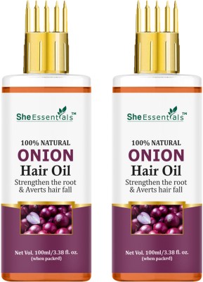 She Essentials Onion Oil - Black Seed Hair Oil to Controls Hair Fall & Boost Hair Growth Combo Hair Oil(200 ml)