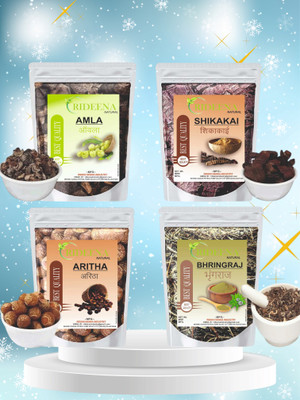 Rideena Pure & Natural Dry Amla Raw Reetha Raw Shikakai Raw Bhringrj Raw(400 g)
