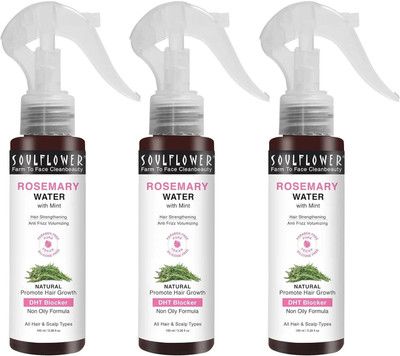 Soulflower Rosemary Water with Mint - Pack of 3(300 ml)