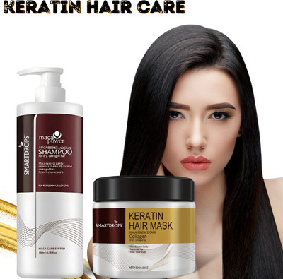 smartdrops Keratin Smoothing Hair Combo Treatment | Shampoo & Mask for Frizz Control(200 g)
