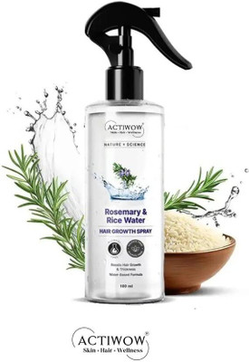 ACTIWOW Rosemary & Rice Water Leave-In Spray for Smooth Hair & Hydration Boost(100 ml)