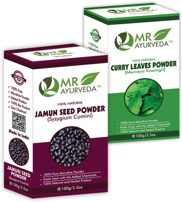 MR Ayurveda Jamun Seed Powder & Curry Leaves Powder - Combo Pack(200 g)