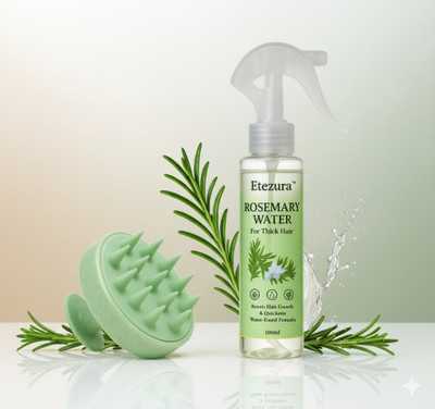 etezura rosemary water with scalp massager combo – for thick & healthy hair(100 ml)