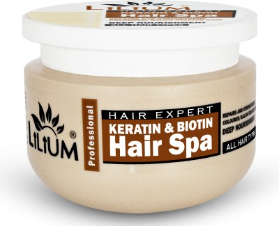 LILIUM Professional Hair Spa Keratin & Biotin Butter Ideal For Dry, & Weakened Locks(400 ml)