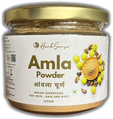 HerbSense Organic Amla Powder ( Amla Churna) - Indian Superfood For Skin, Hair & Diet(150 g)