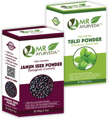 MR Ayurveda Jamun Seed Powder and Tulsi Powder - Set of 2(200 g)