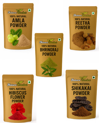 nature bucket Amla Reetha Shikakai Bhringraj Hibiscus Powder Combo(50 g)