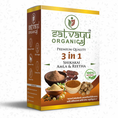 SATVAYU ORGANICS Amla, Reetha, Shikakai Powder for Hair Growth | Natural Hair Cleanser(200 g)