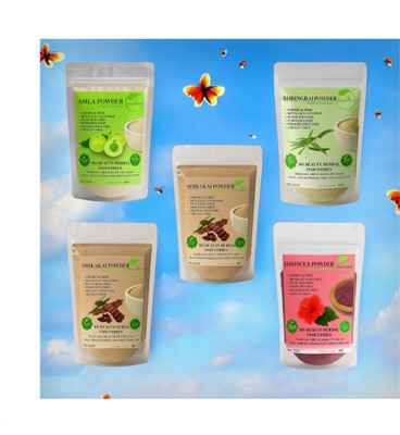 Beautoherb Fresh Amla Aritha Shikakai Hibiscus Bhringraj Powder(248 g)