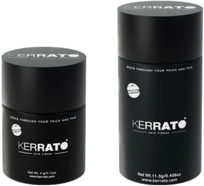 KERRATO HAIR FIBRES for Thinning Hair 4g & 11.5g (Dark Brown) Conceals Hair Loss in 10 Seconds(15.5 g)