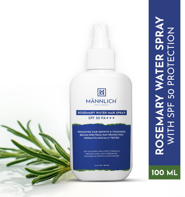 Mannlich Rosemary Water Hair Spray SPF 50 | Hair Regrowth, Strengthening & Sun Protection(100 ml)