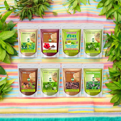 Beautoherb Fresh Amla,Reetha,Shikakai,Bhringraj,Hibiscus,Brahmi,Indigo,Henna Natural(401 g)