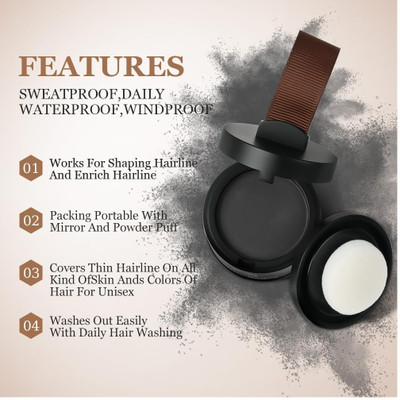 Latixmat Hairline Powder - Instant Coverage For Bald Spots & Roots - (black)(4.5 g)