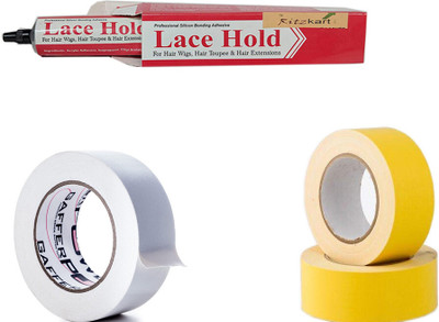 Ritzkart Combo Of Lace Hold Wig Glue Tube With White Transparent & Yellow Cotton Tape(28 g)