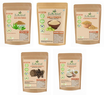 Twacha world Aloe vera+Amla+Methi+ Jatamansi+Multani Mitti Powder 100 Gm Each Hair Care(500 g)