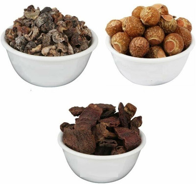 QWGPT reetha amla shikakai combo raw form - 600g |raw reetha for hair EACH 200 G(600 g)