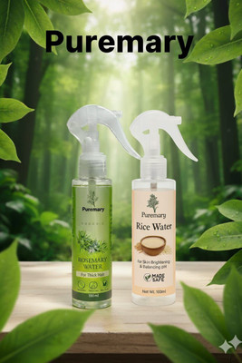 Puremary Rosemary Water for Hair Growth & Rice Water for Skin Brightening Combo of 2(100 ml)