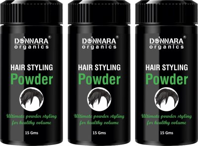 Donnara Organics Hair Volumizing Powder Matte Finish 24hrs Hold Hair Pack of 3 of 15Gm (45 Gms) Hair Powder(45 g)