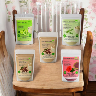 Beautoherb Amla reetha Shikakai Hibiscus Bhringraj Powder Fresh product(248 g)