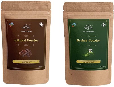 The Pure Woods Brahmi and Shikakai Hair Care Powder Pack of 2(200 g)