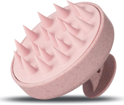 DIDMENT Massager Shampoo Brush, Eco-friendly Wheat Straw body with Soft Silicon Bristles