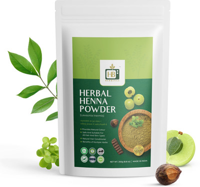 Herbinge Organic Herbal Henna Powder for Hair with Amla, Indigo, Reetha, Shikakai(250 g)