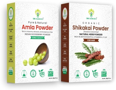 DR.SAMUEL'S Amla powder 100gm+Shikaki powder 100gm (Pack of 2)For Conditioning Shining Hair(200 g)