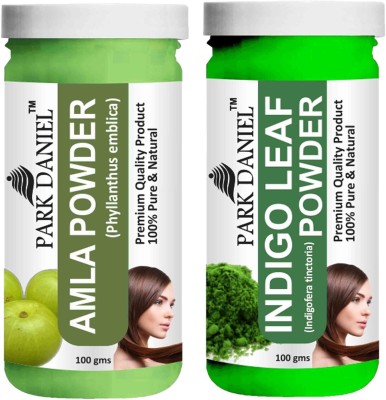 PARK DANIEL Pure & Natural Amla Powder & Indigo Leaf Powder Combo Pack of 2 Bottles of 100 gm (200 gm )(200 g)