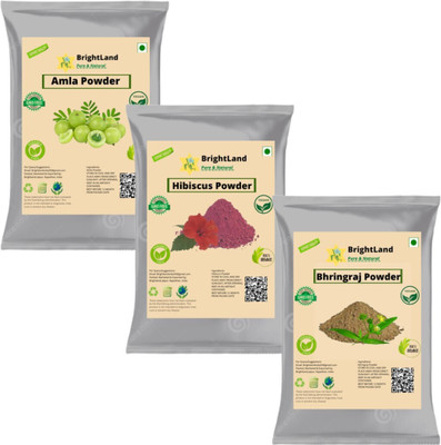 Brightland Pure & Natural Amla ,Bringraj,Hibiscus 100 gm each pack of 3(315 g)