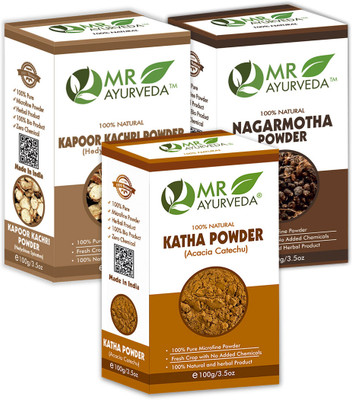MR Ayurveda Katha Powder, Kapoor Kachri Powder & Nagarmotha Powder - Pack of 3(300 g)