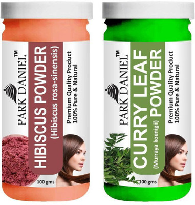 PARK DANIEL Pure & Natural Hibiscus Powder & Curry Leaf Powder Combo Pack of 2 Bottles of 100 gm (200 gm )(200 ml)