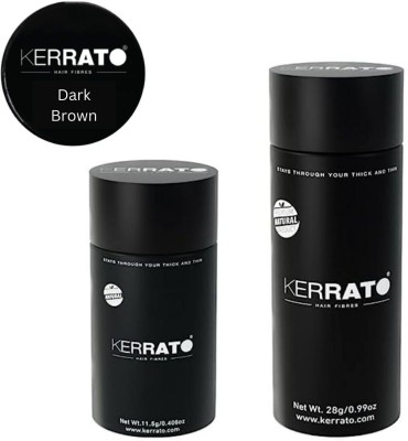 KERRATO HAIR FIBRES for Thinning Hair 11.5g + 28g (Dark Brown) Conceals Hair Loss in 10 seconds(39.5 g)