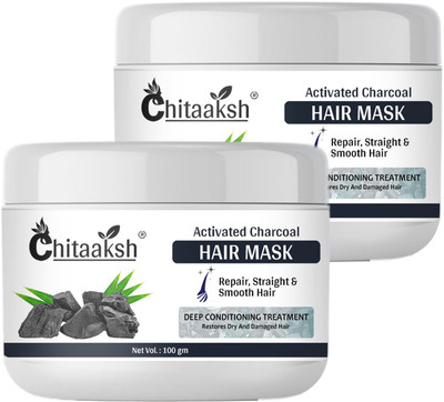 CHITAAKSH Activated Charcoal Hair Spa & Hair Mask Deep Cleansing Scalp Scrub (Pack of 2)(200 g)